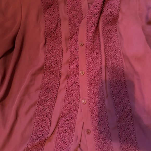 Lauren Conrad size large dress shirt with floral detail - Picture 2 of 4